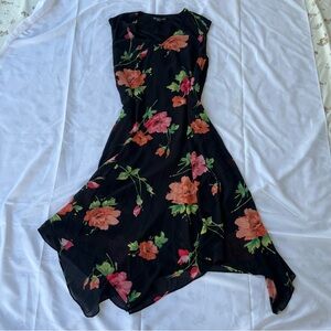 Mlle Gabrielle Orange and Pink Asymmetrical Sundress for Wedding Guest or Brunch